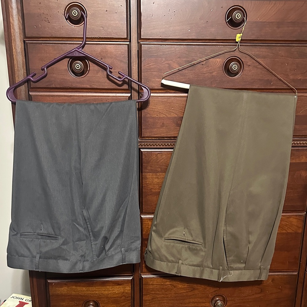 Gray and brown Dress Pants Set
